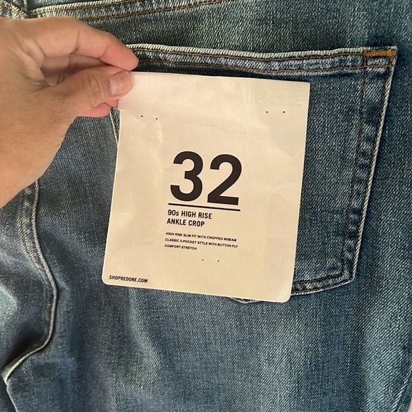 Re/Done 90s High Rise Ankle Crop Jeans Size 32 New - Picture 7 of 11